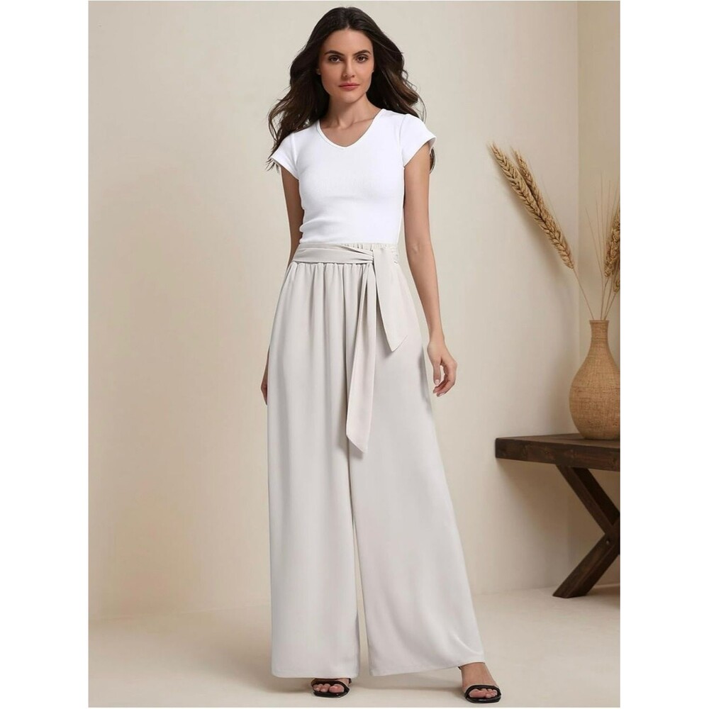 LQianxizhan Women's Wide Leg Pants,Dressy Flowy Lounge Work Dress Pant
